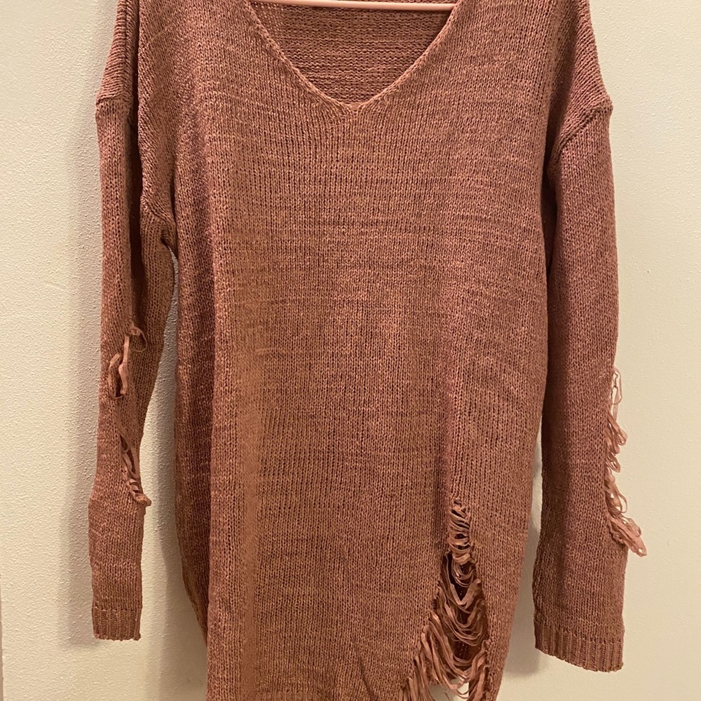 Brand new distressed sweater